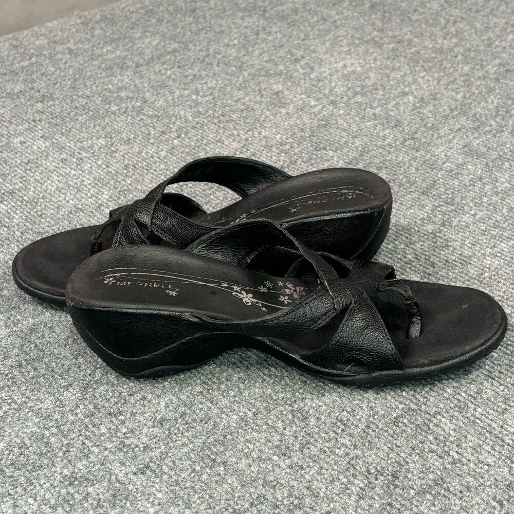 Merrell Sandals Women’s 6 Sundial Cross Slip On Strappy Gorpcore Wedge Black - Picture 6 of 8